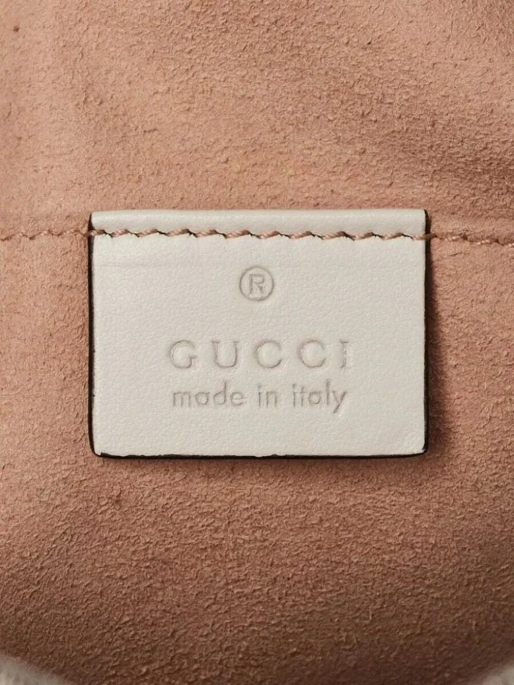 Gucci White Quilted Leather Apple Print Marmont Small Camera Bag